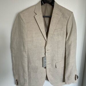 Men's Beige Linen Blazer H&M